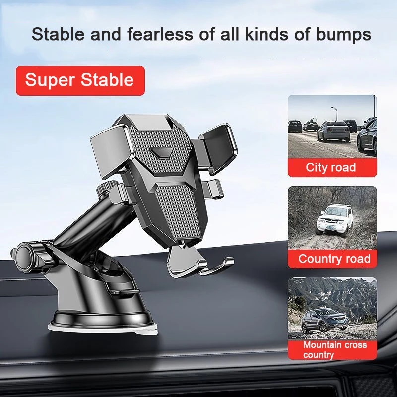 Universal Sucker Car Phone Holder With Vent 360° Windshield Car Dashboard Mobile Cell Support Bracket For iPhone 15 14 Plus 13 12 11 Pro Max 4.0-7 Inc