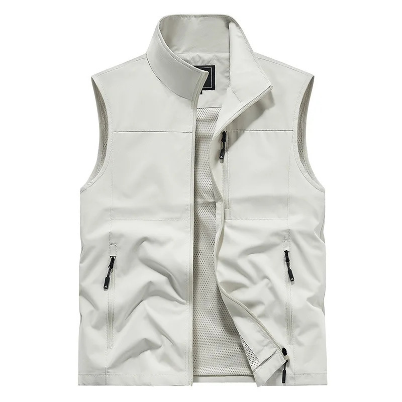 FGKKS 2024 Outdoor Casual Vest For Men Large Pocket Fashion Coat High Quality n Street Wear 241114