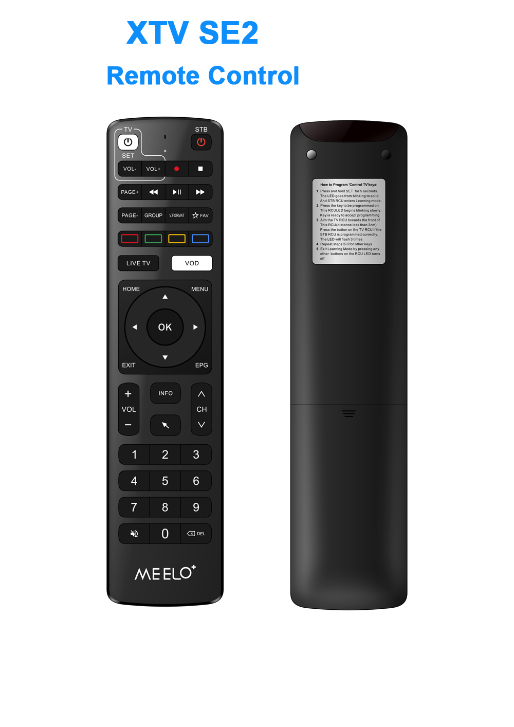 New MEELO+ Remote Control Suitable for XTV SE2 Lite DUO XTV Pro Amlogic S905W2 4K TVBOX