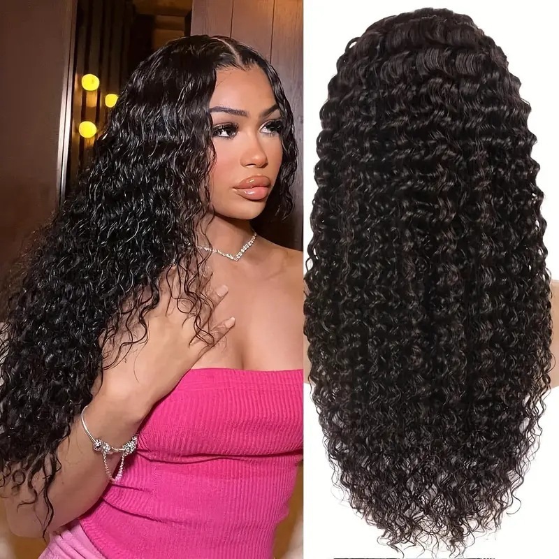 Fashionable front lace small curly synthetic wig, hot selling small curly tube afro long curly wig in Africa