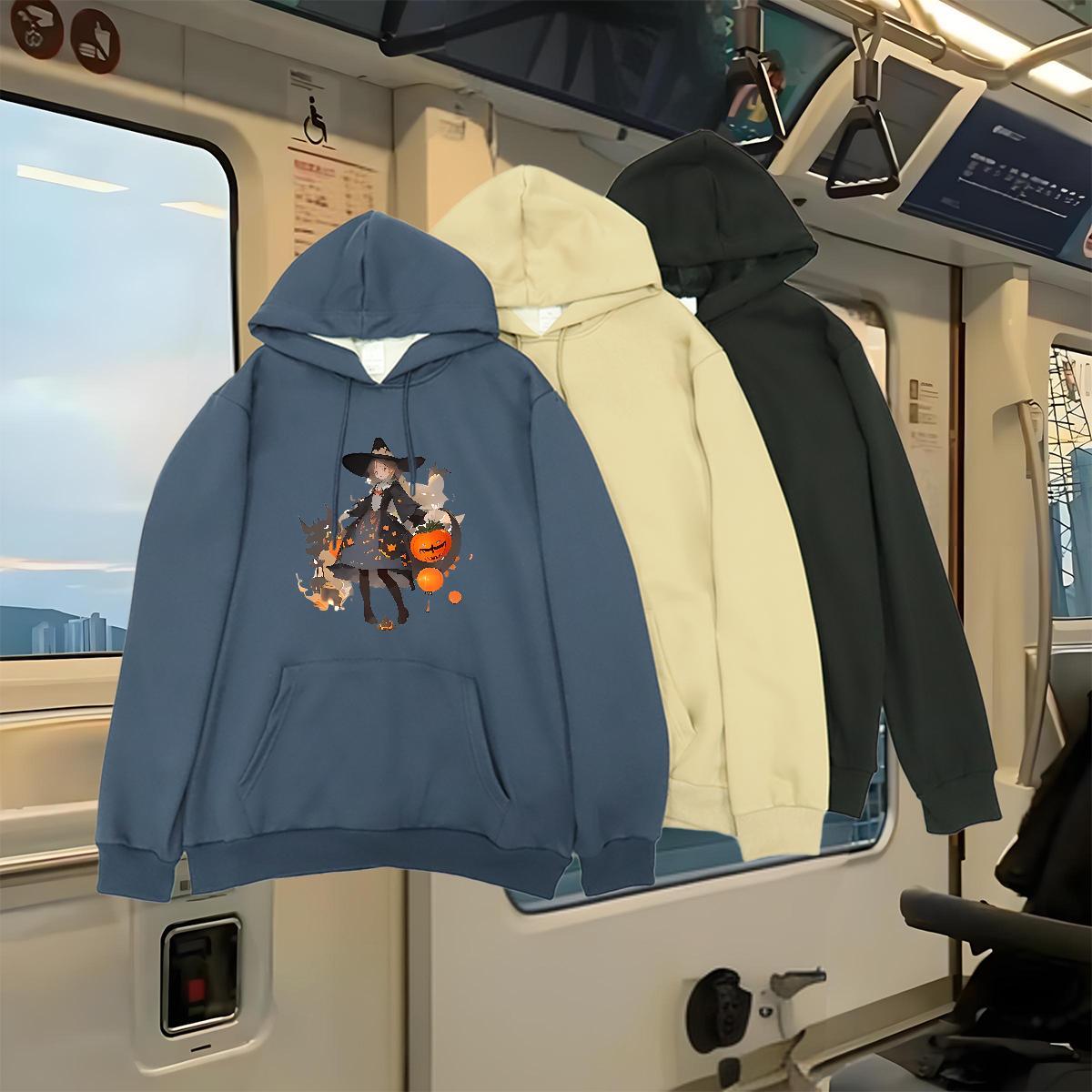 Classic Casual Hooded Sweatshirt Custom Anime High Quality Women Tops Hoodie Tops Pullover Hoodie Drawstring Long Sleeve Hip Hop Cotton 350g