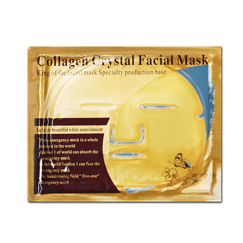 10pcs Crystal Collagen Gold Face Masks Beauty Skin Care Big Face Mask Firming Hydrating Moisturizing Mask for Face Care 241115