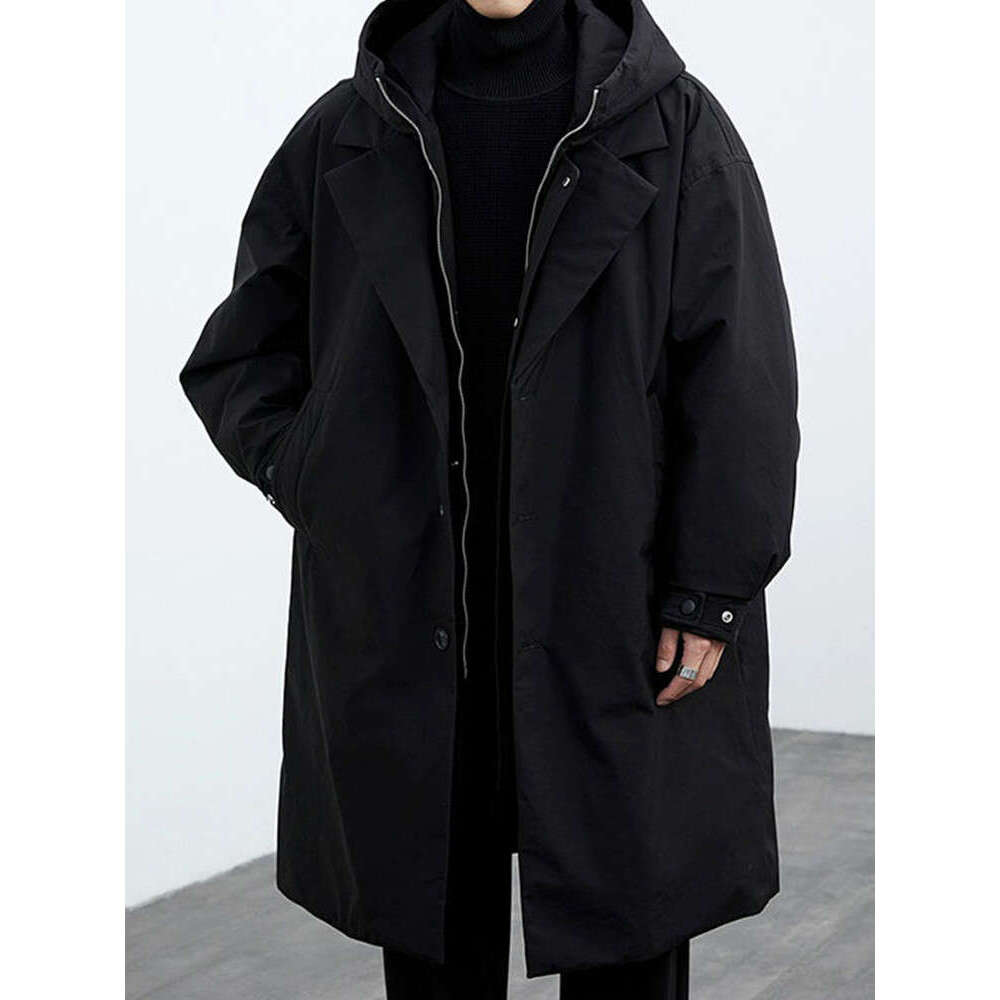 2025 Spring And Autumn New Fashion Solid Color Windproof Long Trench Men's Casual Loose Large Size High Quality Coat M-5Xl