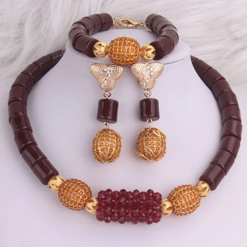 Dudo artificial coral bead Nigerian jewelry set with 10 colors available for traditional wedding women 241115