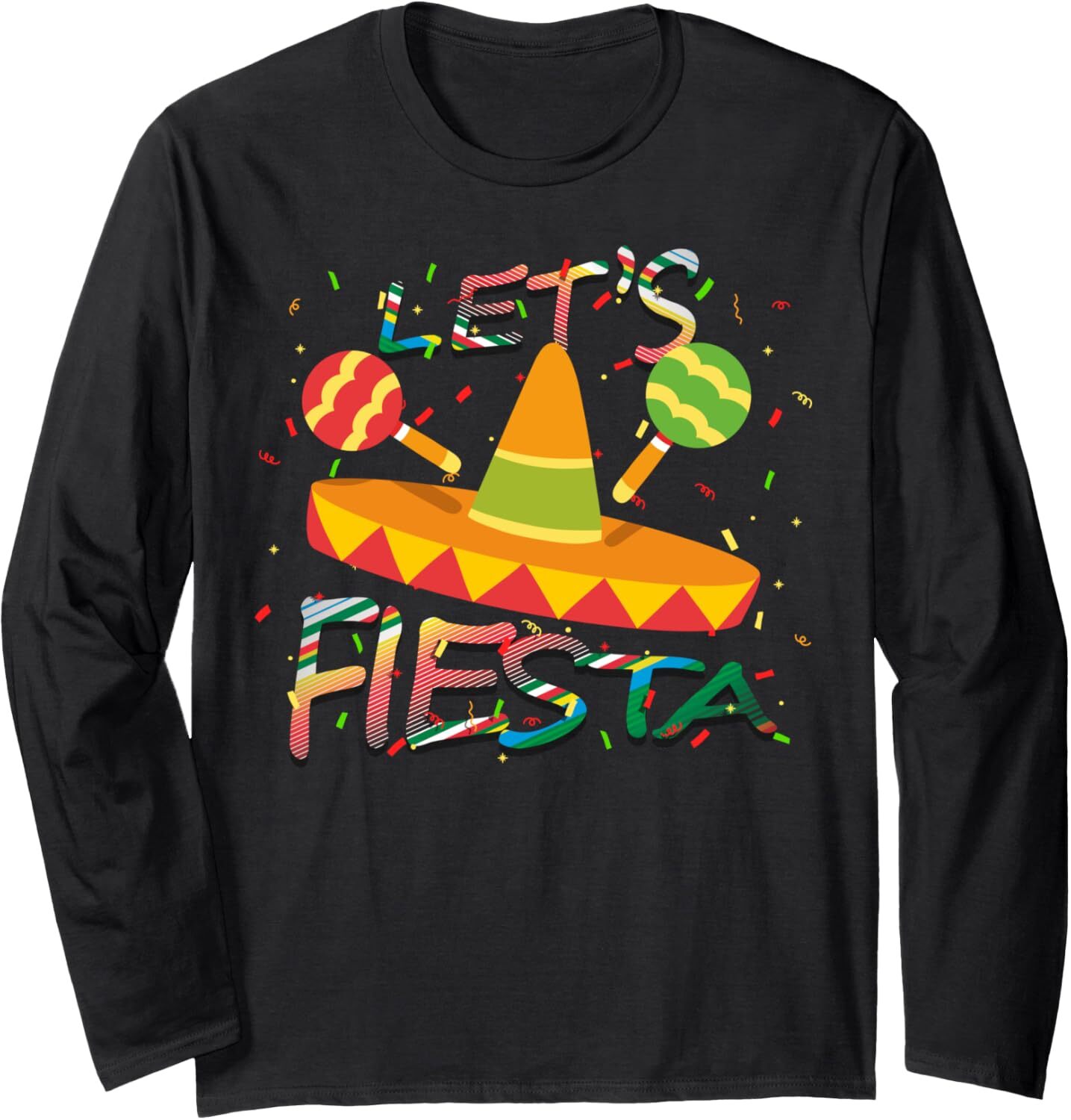 Long Sleeve Shirts for Men sweatshirt Let's Fiesta Cool Mexican Party Decoration Gift Long Sleeve Tee Streetwear Casual tops clothes