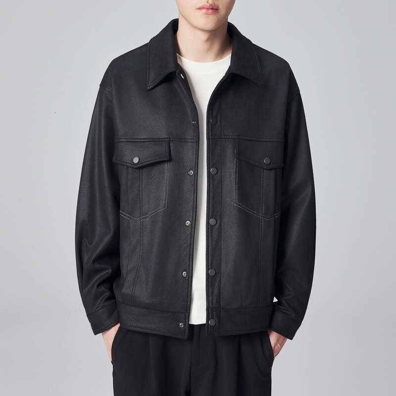 Momaike Imitation Suede Executive Jacket For Men 2024 Autumn New Collection Men's Coat 81210