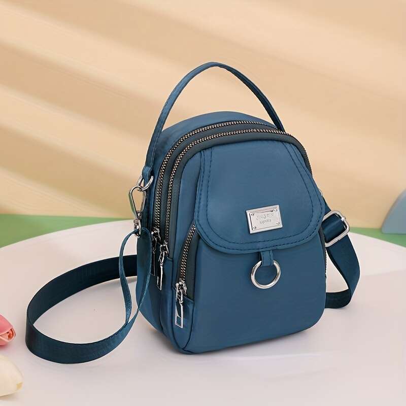 Solid Color Zipper Crossbody Bag, All-Match Coin Purse, Women's Shoulder Bag For Shopping