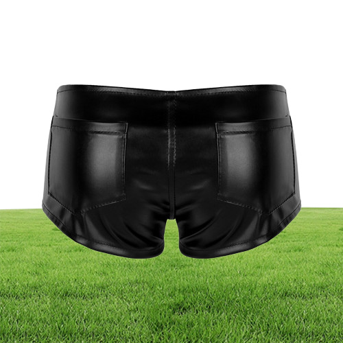 Faux Leather Shorts Women pants Front Zipper White Black Low Waist Shorts Female Sexy Bandage Mini Women Shorts Buttoms Y2006232000731