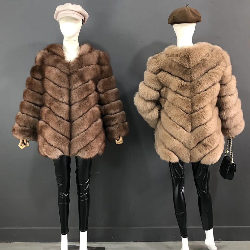The Latest Fur Coat For Women Real Midlength Natural Jacket Hemline n Waist Belt And Drawstring 241115