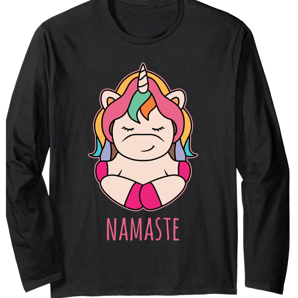 Long Sleeve Shirts for Men sweatshirt Lotus Pose Unicorn Yoga Namaste Yoga Day Funny Gift Long Sleeve T-Shirt T shirt Tee Streetwear Casual tops cloth