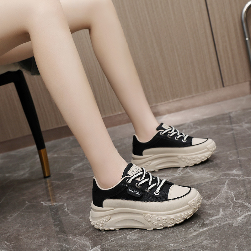 Unique Thick soled Canvas 2024 Spring New Little New White Versatile Board Elevated Casual Shoes