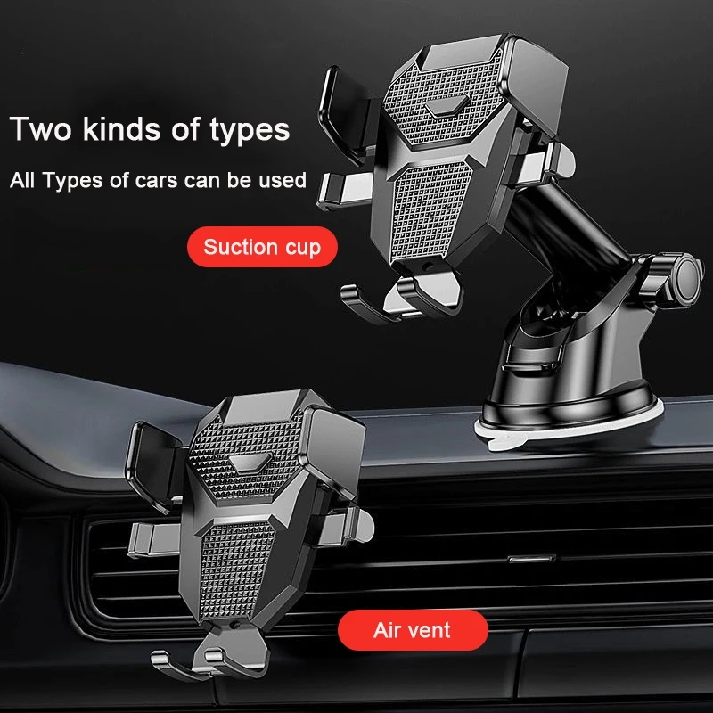 Universal Sucker Car Phone Holder With Vent 360° Windshield Car Dashboard Mobile Cell Support Bracket For iPhone 15 14 Plus 13 12 11 Pro Max 4.0-7 Inc