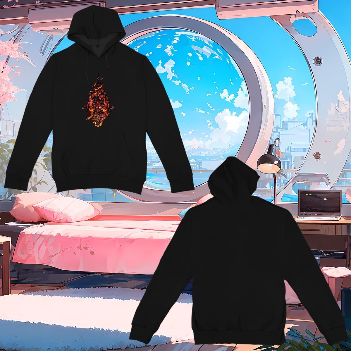 Free Shipping Hoodie Men DIY Logo Oversized Loose Fit Hoodie Pullover Clothings Hip Hop Street Thick Fleece Hooded Collar Long Sleeves