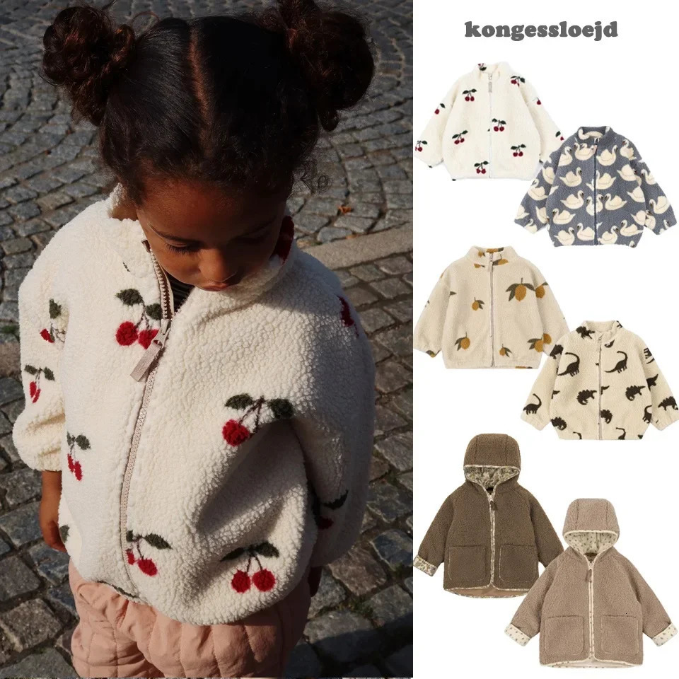 Childrens Jackets Parkas Cartoon Boy Coats Lamb Wool Girls Winter Kid Jacket Cotton Warm Cute Boys Coat Childrens Clothing 241115