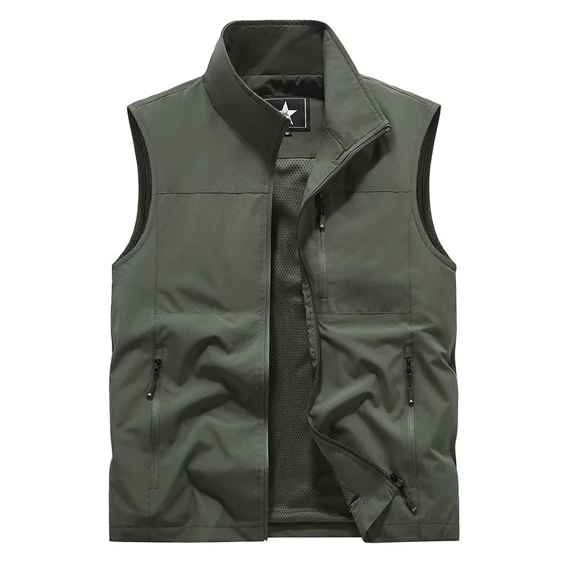 FGKKS 2024 Outdoor Casual Vest For Men Large Pocket Fashion Coat High Quality n Street Wear 241114