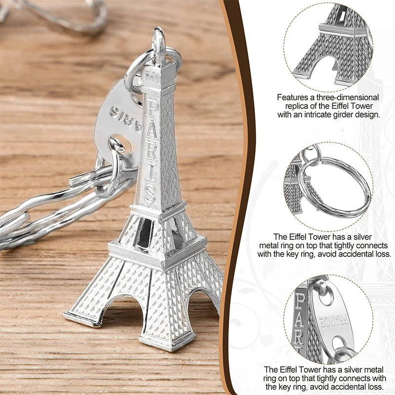 30/60/120 Eiffel Tower Zinc Keychains 3D French Souvenir Gift Keychains Small Gift Keychains 241115