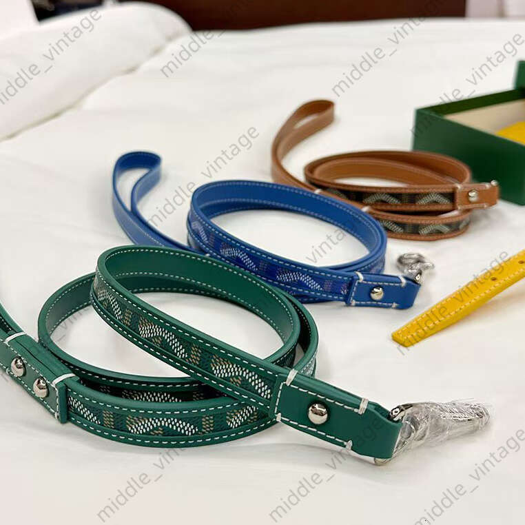 Designer Leash Apparel High-end Top-grade Cowhide Pet Dog Fashion Collar Set Gift Box