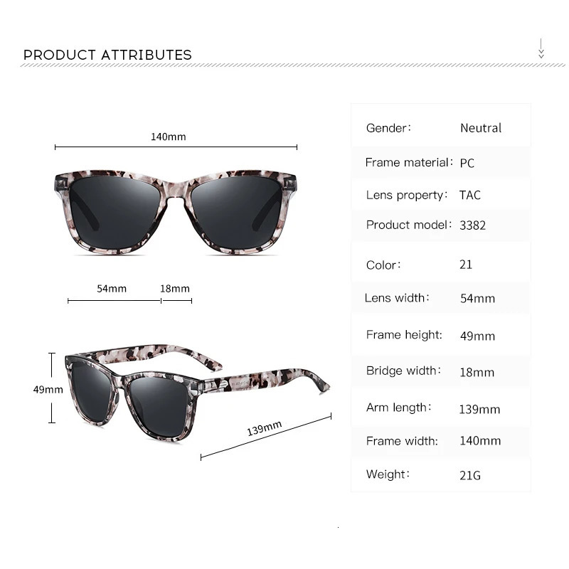 Womens Sunglasses Square Frame Polarized Fashion Colorful Stylish Outdoor Glasses Cool Shades for Men With Free Box 240407
