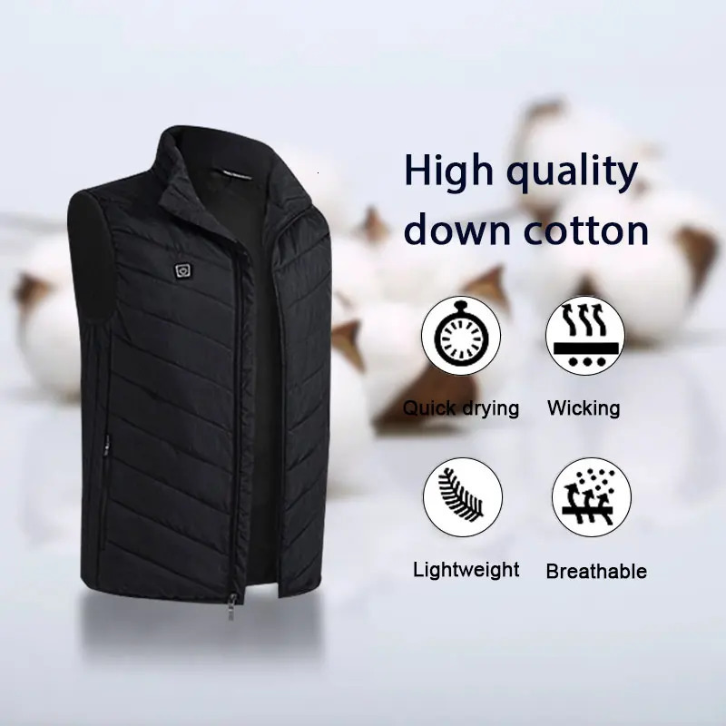 Winter USB Electric Heating Tank Top Sleeveless Warm Jacket Unisex Super Large S-8XL Outdoor 241111