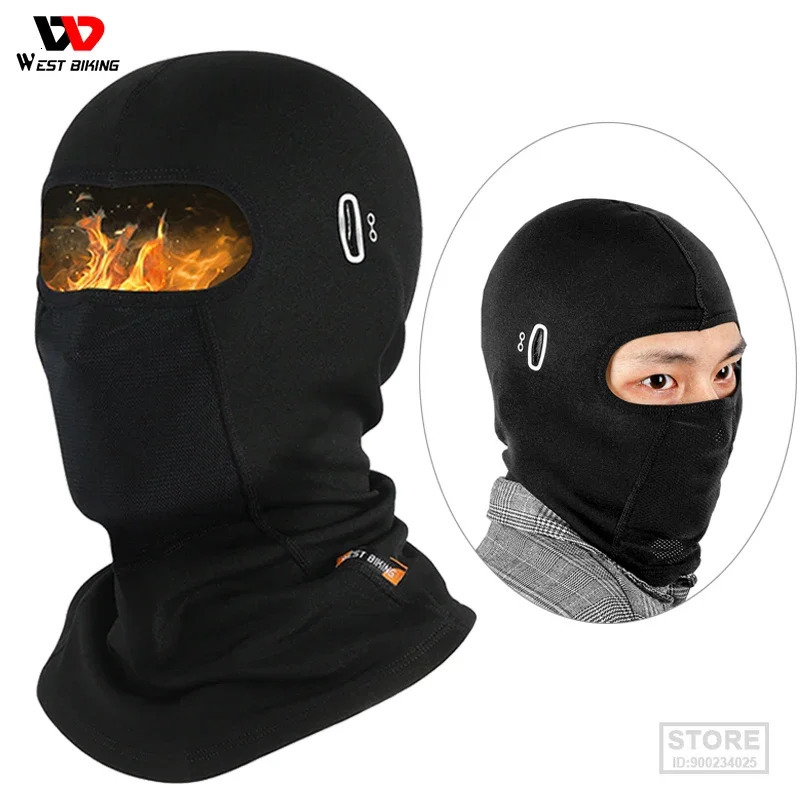 WEST BIKING Thermal Mens Hat Winter Cycling Equipment Windproof Motorcycle Helmet Liner Breathable Balaclava Face Mask Headwear 241114