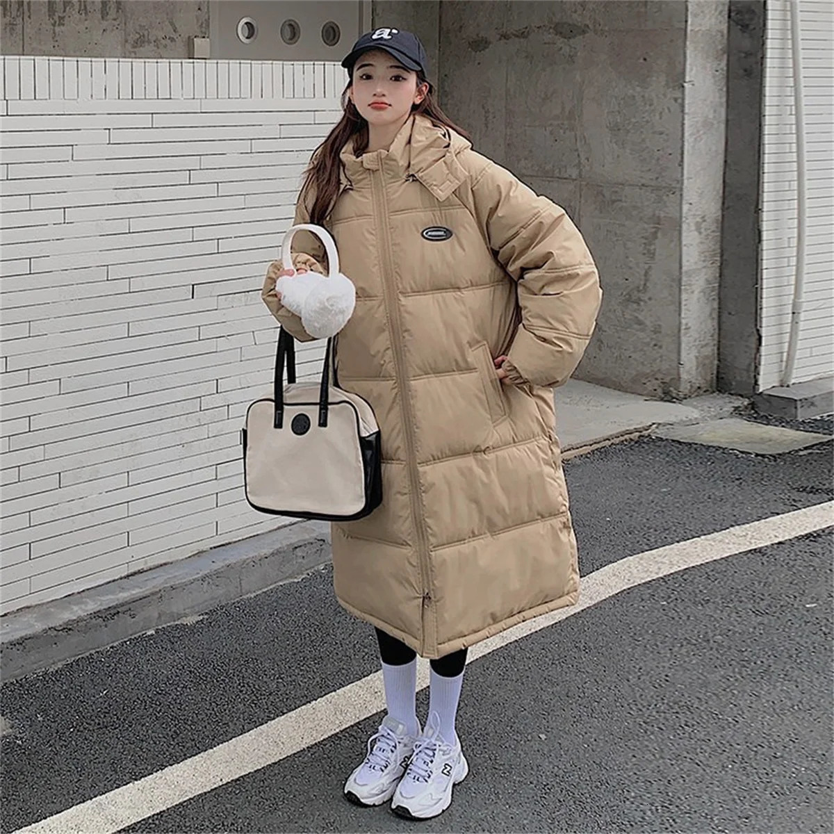 Winter Women Loose Jacket Coats Long Parkas Female Down Cotton Hooded Overcoat Thick Warm Jackets Windproof Casual Student Coat 241115