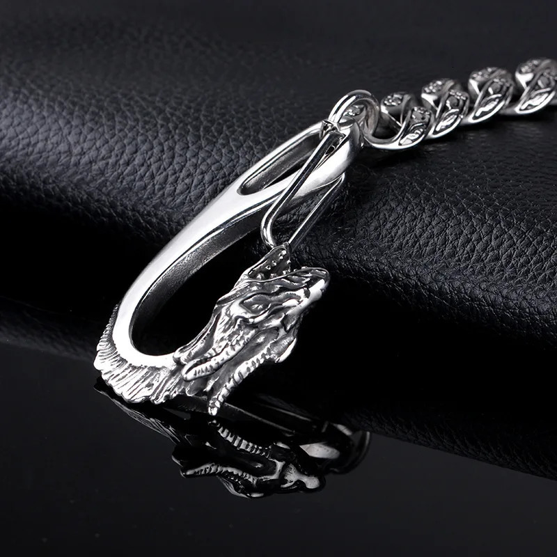 Retro fashion street dance waist chain mens steel metal anti-theft pants chain wallet chain 241115