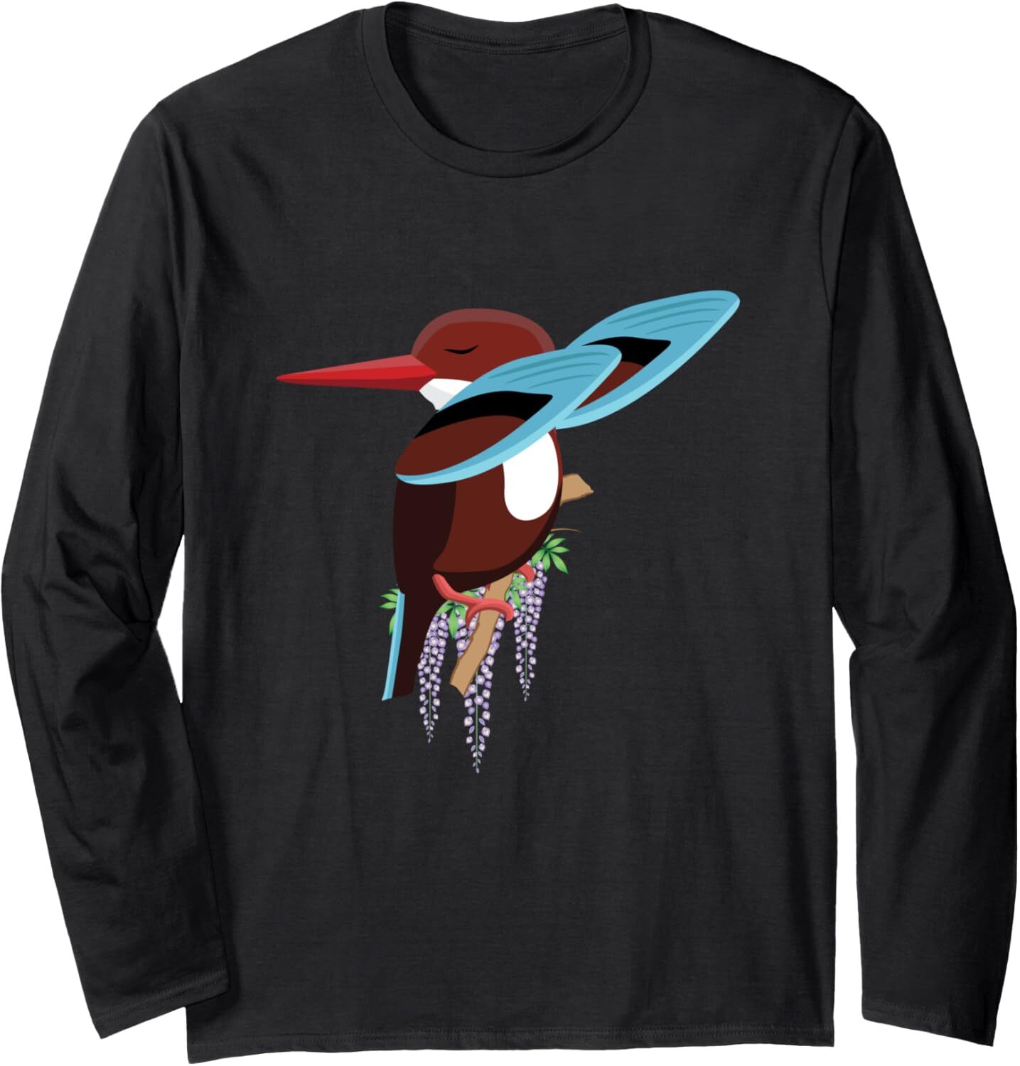 Long Sleeve Shirts for Men sweatshirt Stunning Kingfisher Vector Red Peak Bird Lover Gift Long Sleeve Tee Streetwear Casual tops clothes fashion cool
