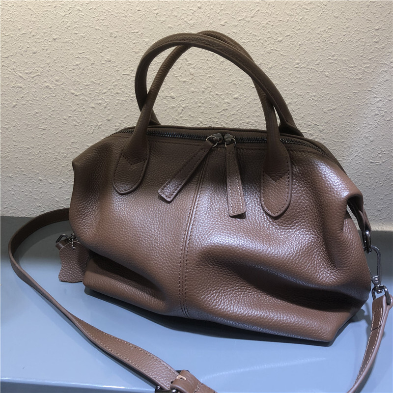 Handbag Genuine Leather Bags For Women Casual Totes Solid Large Daily Shoulder Crossbody Bag Female Mochila Genuine Leather BagVoyage
