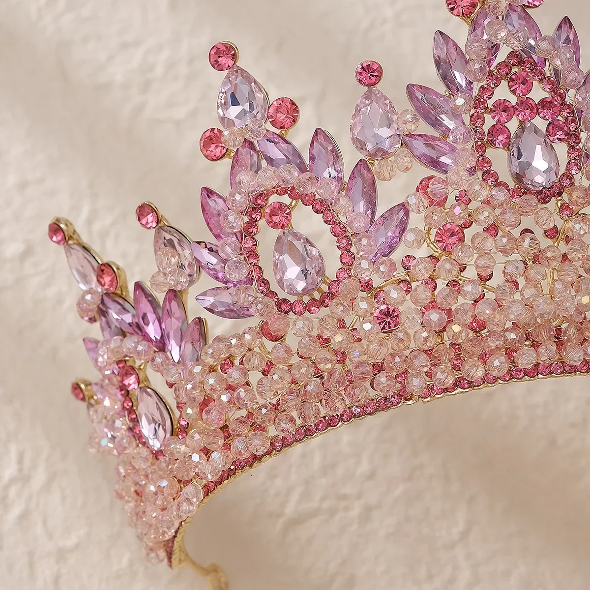 Elegant handmade crystal bead wedding headpieces in green blue red purple gold bridal gowns and crown inventory 241115