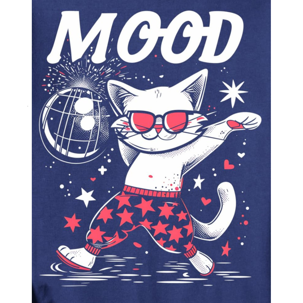 Long Sleeve Shirts for Men sweatshirt Cat Lover Party Cat Mood Dance Funny Cat Lover Sweatshirt T shirt Tee Streetwear Casual tops clothes