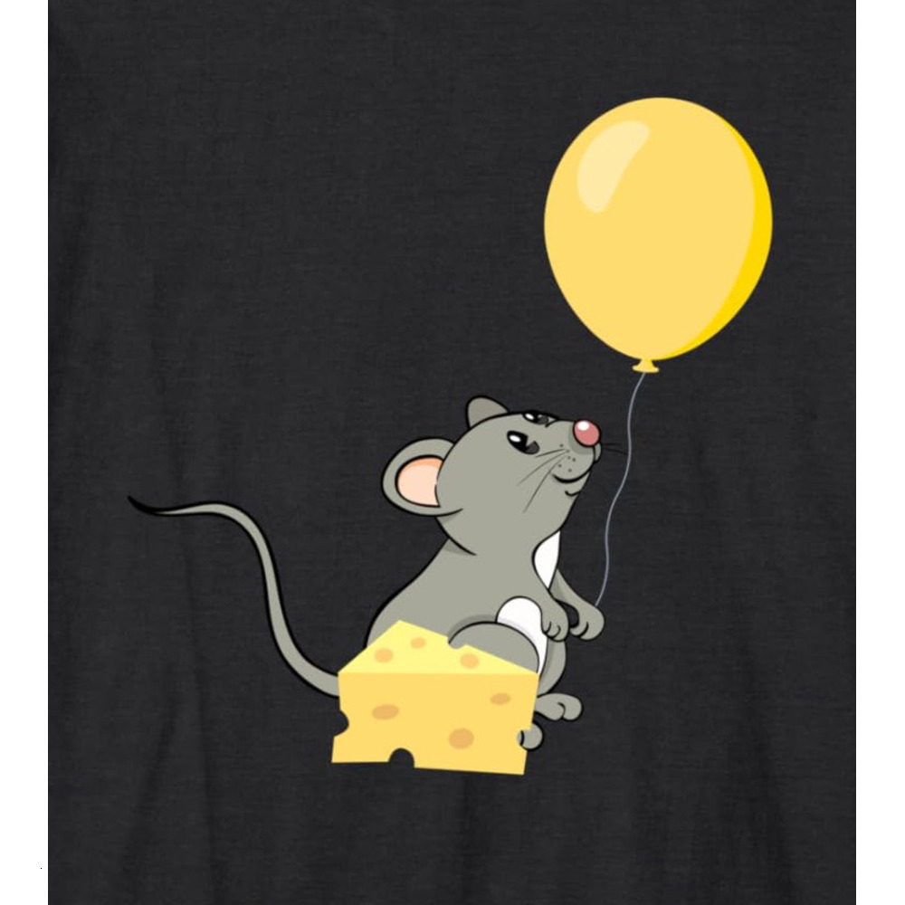 Long Sleeve Shirts for Men sweatshirt Cute Mouse Playing With A Balloon & Cheese Cake Gift Long Sleeve Tee Streetwear Casual tops clothes cool