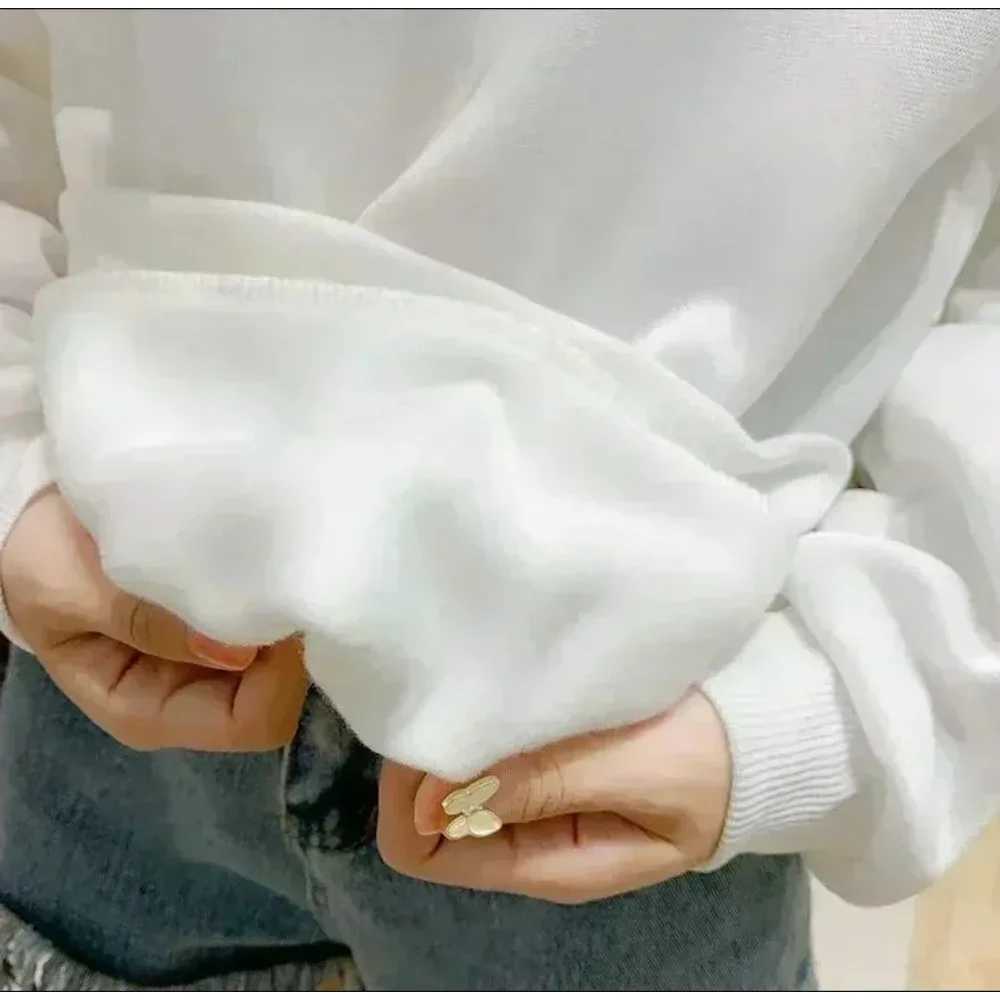 Collared Sweatshirts For Men, Spring Hoodies Men: Cute Bear Embroidered Crew Neck Sweater, Long Sleeve Velvet Top, Casual Autumn Winter Outerwear