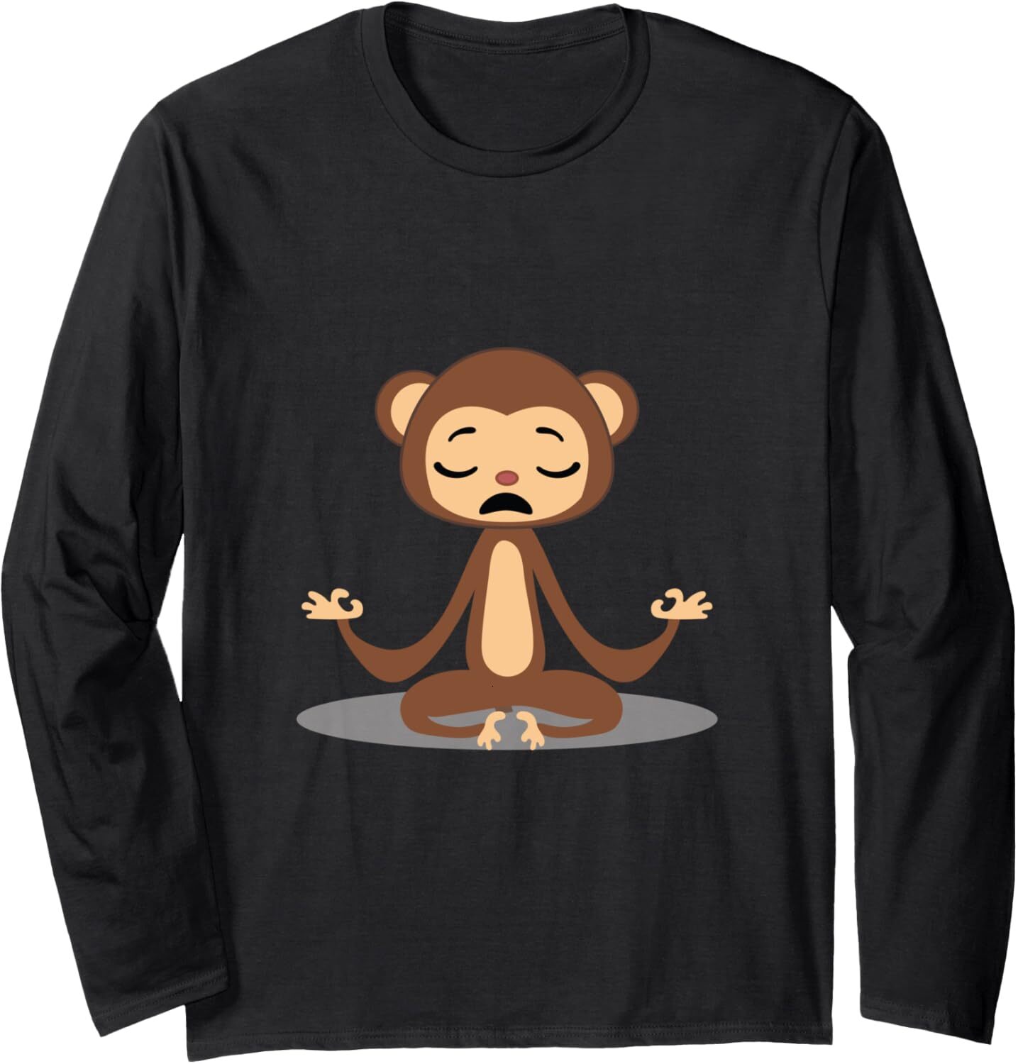 Long Sleeve Shirts for Men sweatshirt Meditating Yoga Monkey - Funny Spirituality Gift Long Sleeve Tee Streetwear Casual tops clothes fashion