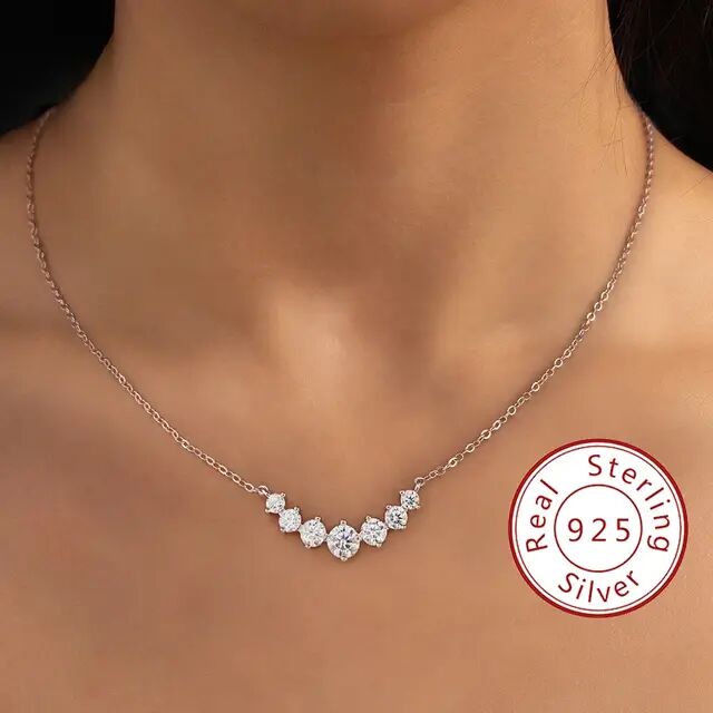 Chain For Man Fine Jewelry Twin Heart Halo Shape Diamond Moissanite Pendant Necklaces 925 Sterling Silver woman necklace Chain For Women Engagement Cr