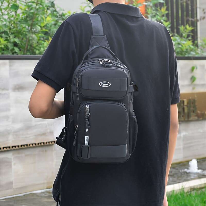 1 large capacity men's chest multifunctional bag, small travel sports crossbody bag