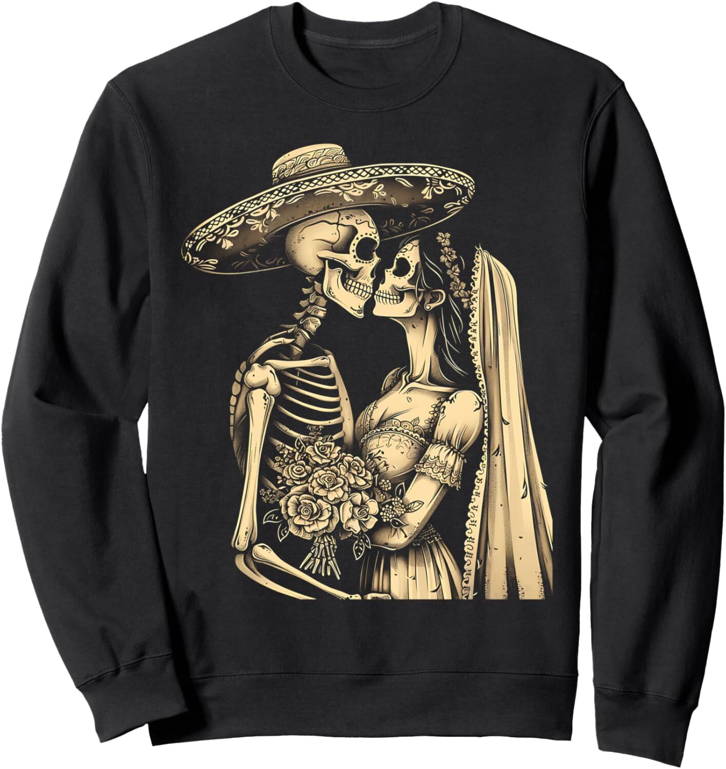 Long Sleeve Shirts for Men sweatshirt Dia De Muertos Sugar Skull Couple Skeleton Bride Wedding Sweatshirt T shirt Tee Streetwear Casual tops clothes f