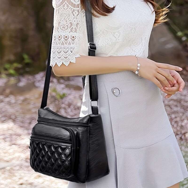 Premium Scratch-Resistant PU Leather Bag Stylish Briefcase Mature Women - Spacious, Multi-Layer Design for Everyday Use