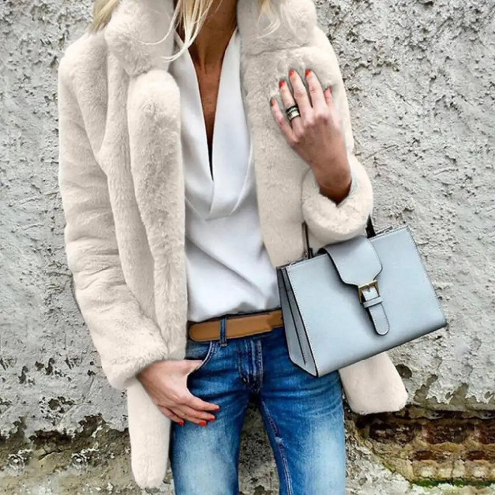 Furry Thicken Women Jacket Plush Fur Winter 2024 Cool Girls Fluffy Open Stitch Lady Coat 241115