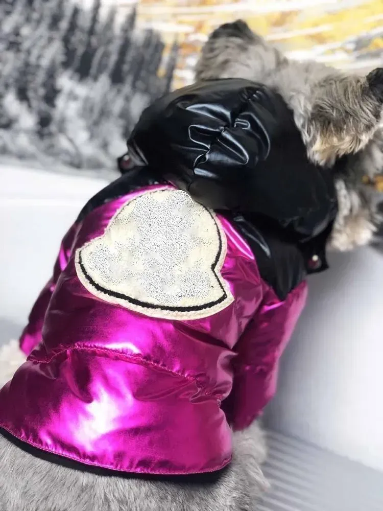 designer clothes suit pet down jacket dog fluffy coat classic brand winter puppy cat French bulldog Chihuahua Schnauzer wholesale 03