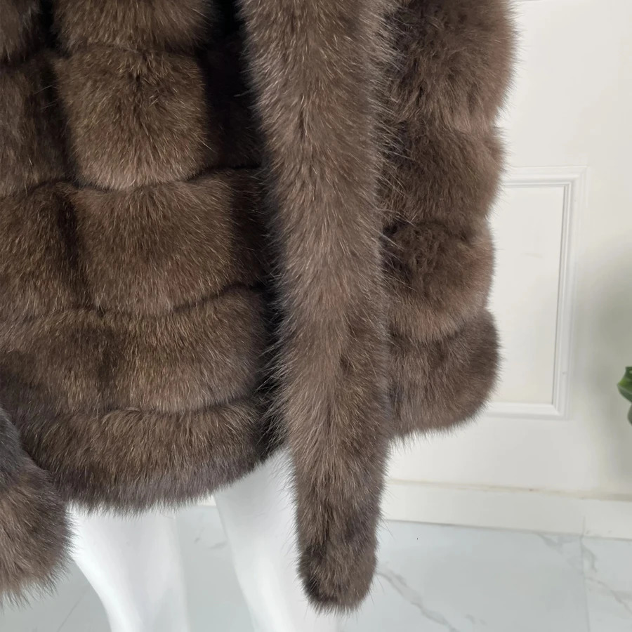 A real fox fur coat a natural fur coat suitable for s winter Coats for women warm high-quality ious real fur leather jacket 241115