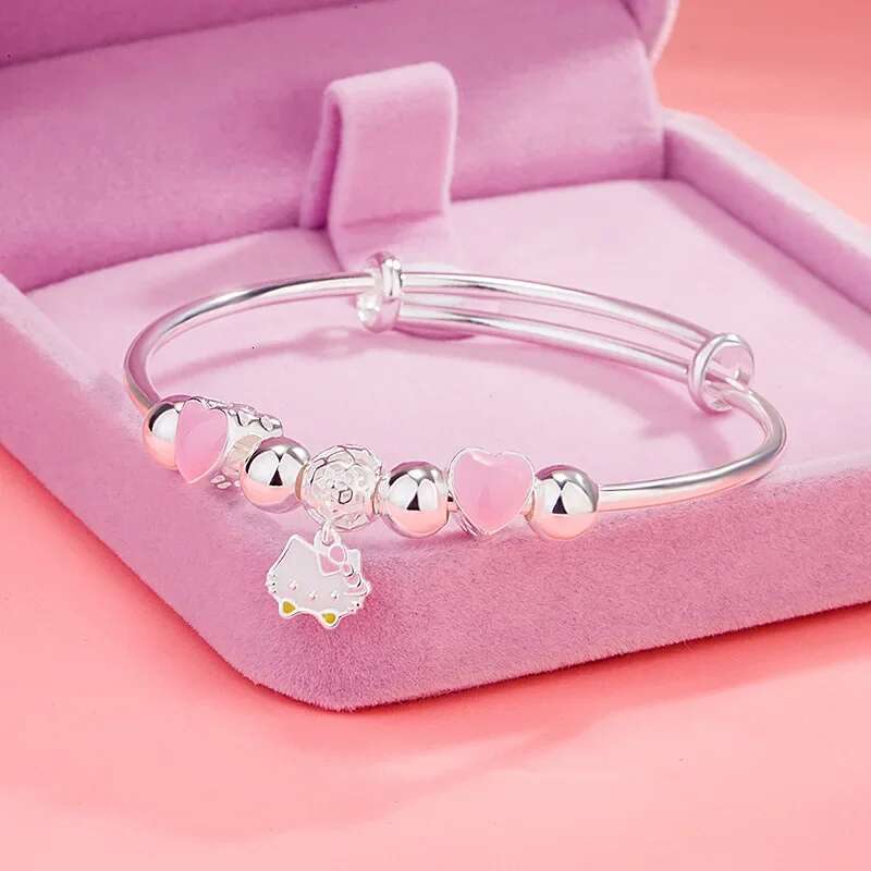 2024 Hello Kittys Kawaii Bracelet Pendant Cartoon Fashion Girl Jewelry Birthday Christmas Z250910