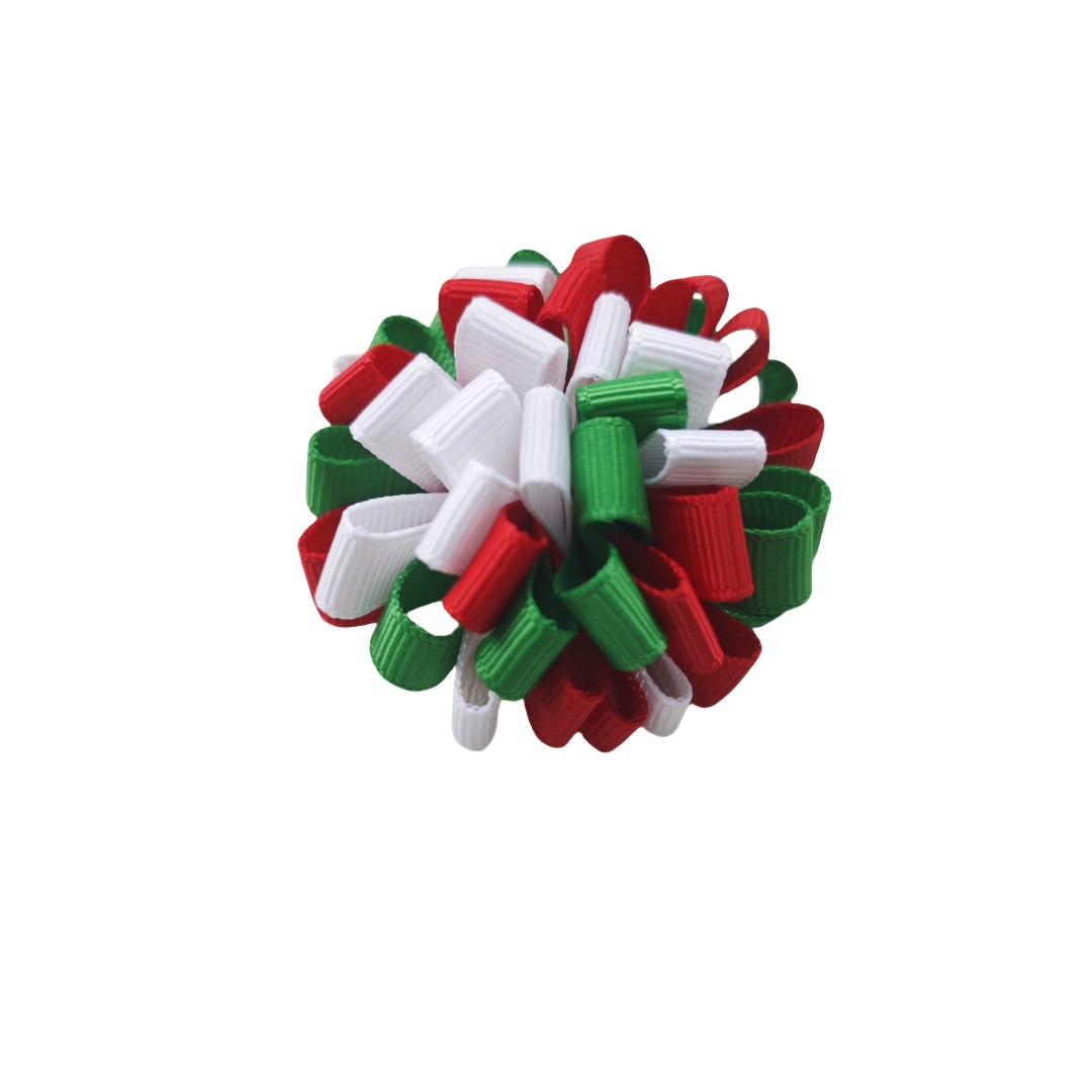 Christmas 2 Inch Loopy Round Ball Bow Clip Bowknot Xmas Accessories Kids Girls Baby Elastic Hair Bands Bobbles Headband Headwear Boutique Top Tiaras 5