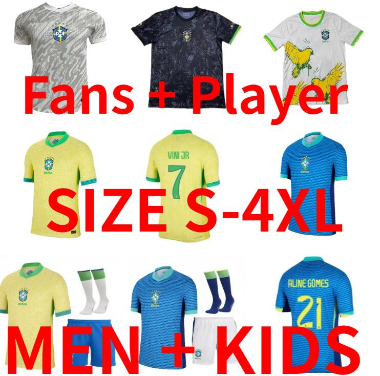 2024 2025 brasil soccer jerseys Camiseta de futbol NEYMAR JR VINI JR football shirt CASEMIRO Rodrygo Player version WOMAN ENDRICK 24 25 maillots football men kids