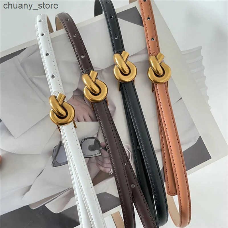 Belts PU Leather Women Fashion Belt Knot Buckle Waistband Cummerbund For Dress Jeans Woman Fashion New L240910