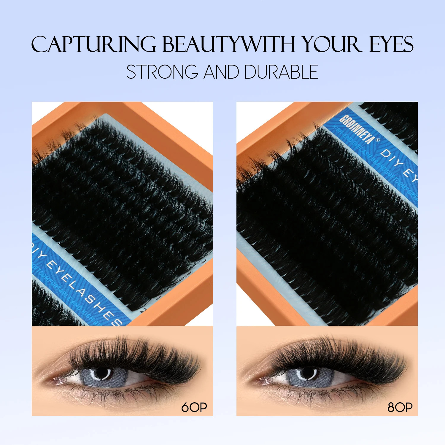 GROINNEYA Fluffy Thick DIY Eyelashes Cluster DDD Curl Wispy Individual lashes Mix Eyelash Extensions False Eyelashes Extension 241115