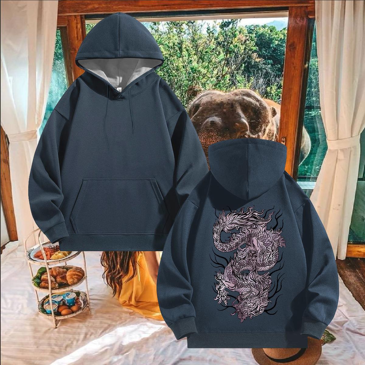 Fashion Unisex Sweatshirts Skull Warm Hoodie Pullover Top Hoodie Y2K Thick Fleece Breathable Long Sleeve