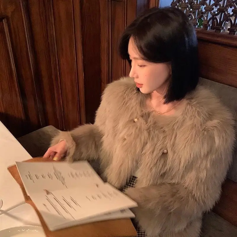 Womens Autumn Winter Environmentally Friendly Young Style Faux Coat Women Fashion Minimalist Casual Long Sleeves Jackets 241115