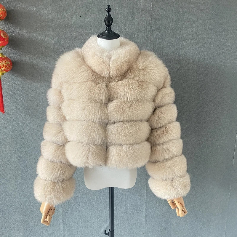 Natural Real Fur Vest Coat For Female stand collar Coats Waistcoat Long Jacket 241115