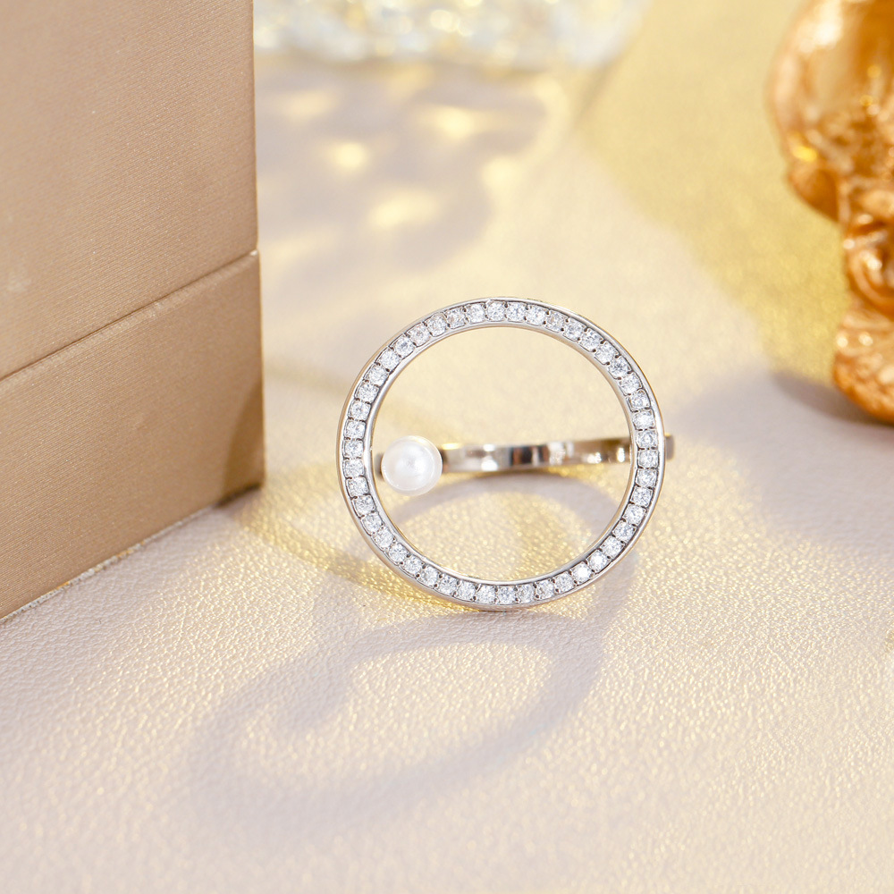 Elegant Wedding Rings Simple Fashion Jewelry Ins Top Sell Pave White Sapphire CZ Diamond 925 Silver Fill Party Eternity Women Open Circle Ring For Lov