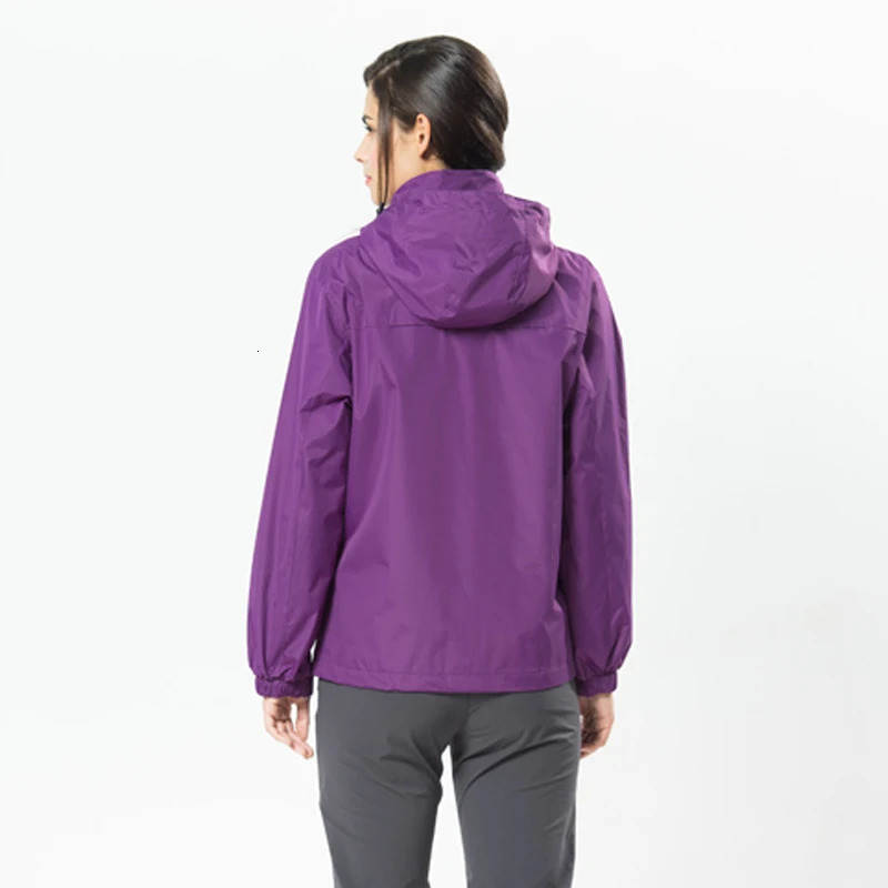 TRVLWEGO Womens Autumn Waterproof Rain Jacket Camping Lightweight Raincoat Hooded Hiking Softshell Windbreaker Coats 241114